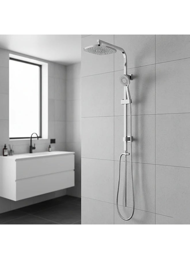 Chrome shower set with handheld shower - Image 1